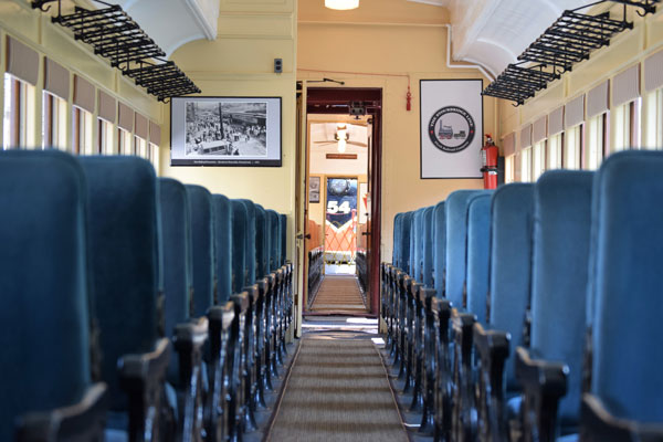 empty seats inside a train