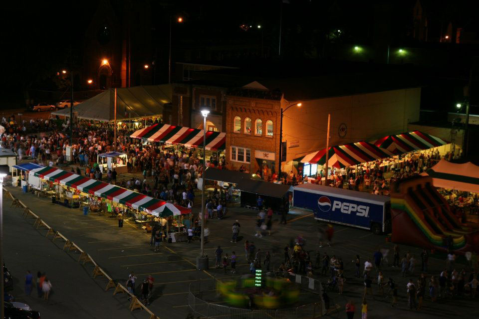 Festival crowd at night