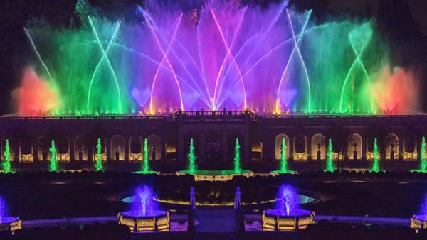 colorful water fountain on display