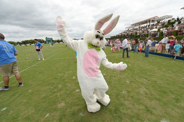 A person in a Easter bunny  garment