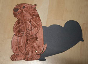 Groundhog paper craft with shadow