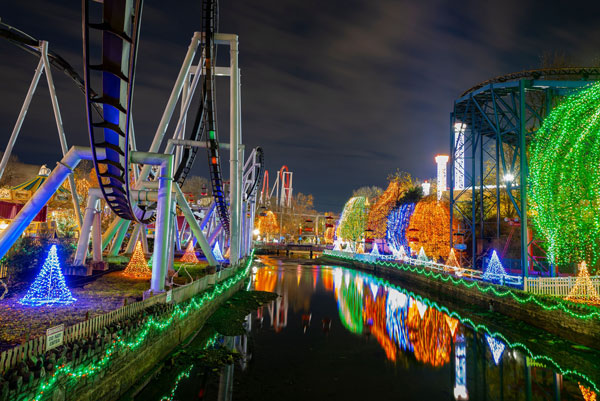 Christmas lights in Hersheypark