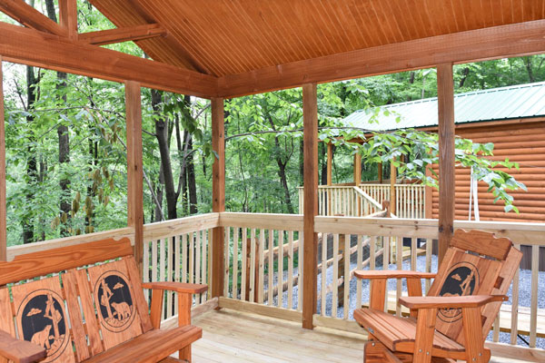 empty wooden chairs to sit on patio