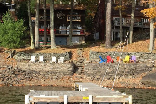 Cabin houses on Lakefront