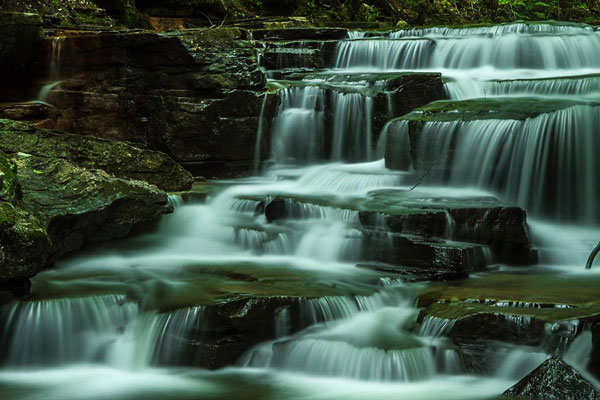 Scenic beauty of series of waterfalls