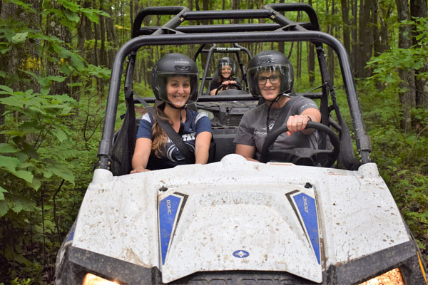 Ladies riding ATV