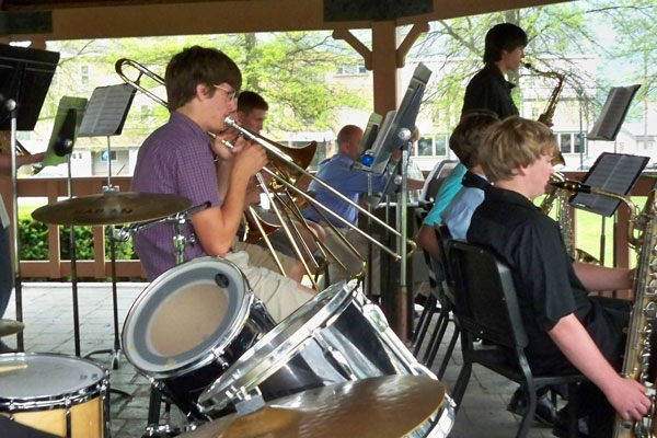 band playing on stage