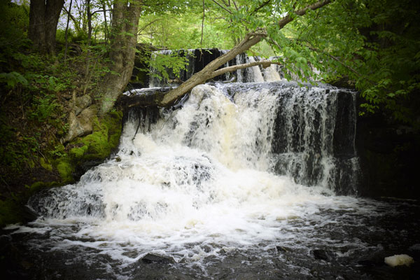 Gushing water falls