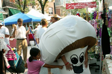 people at mushroom festival