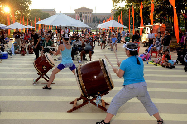 People playing drums