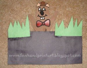 handprint groundhog paper craft