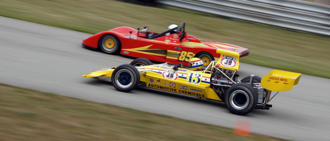 two race cars racing