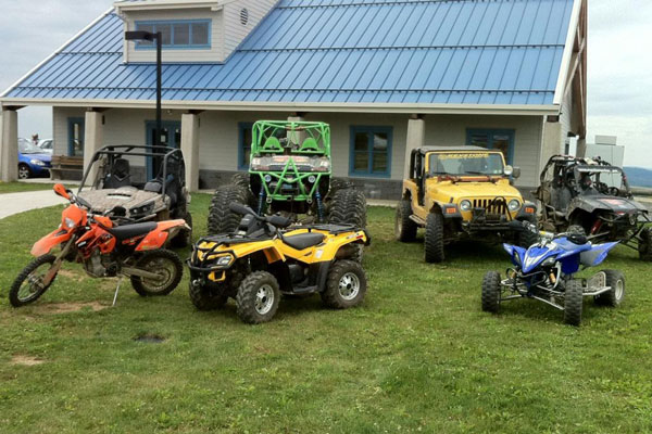 off road vehicles parked