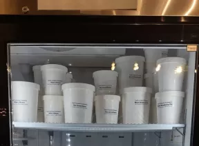 Ice cream in a fridge