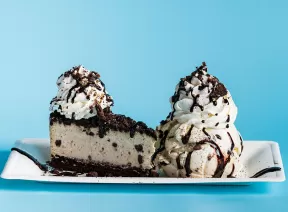 Oreo ice cream pie slice