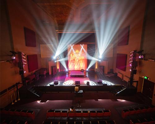 A photo of the stage at Mauch Chunk Opera house