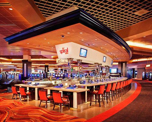 A photo of a bar and gaming stations at Rivers Casino in Pittsburgh, Pennsylvania