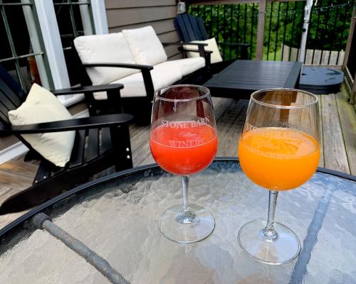 wine glasses on table