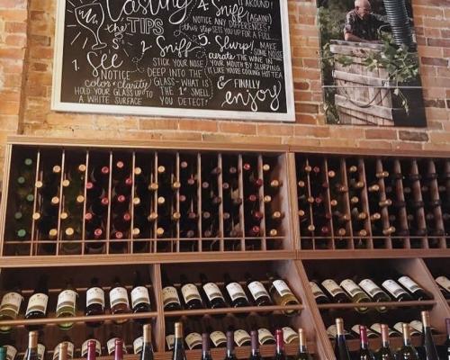 A photo of wine on the shelves at Yori Wine Cellars in PA