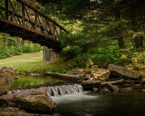 bridge with falls