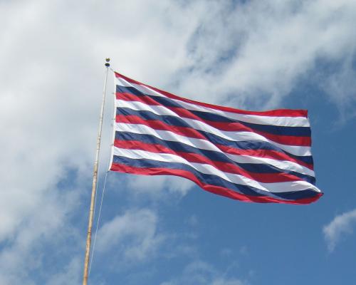fort mifflin main gate with flag