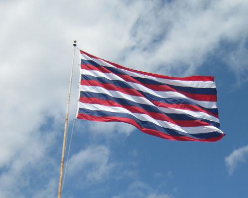 fort mifflin main gate with flag