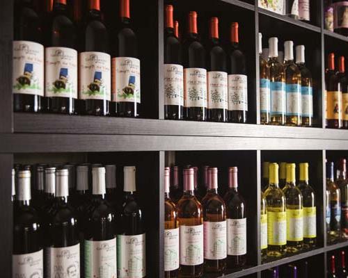 wine bottles stocked