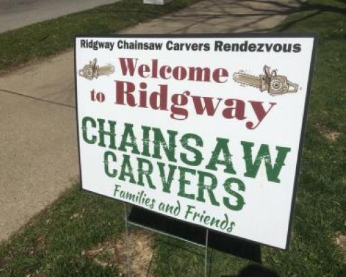 Chainsaw Carvers Rendezvous signage