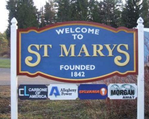 welcome signage saint marys