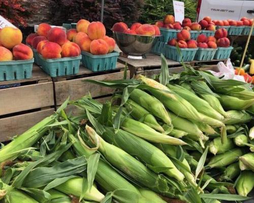 peaches and corn