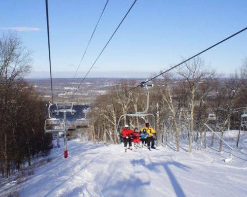 Family on Chairlift at Ski area