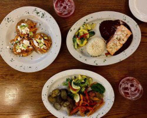 Food served on table