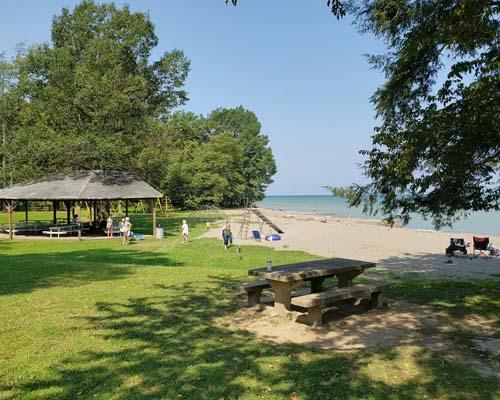 play area for kids by beach and lake