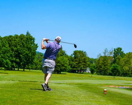  a person playing golf