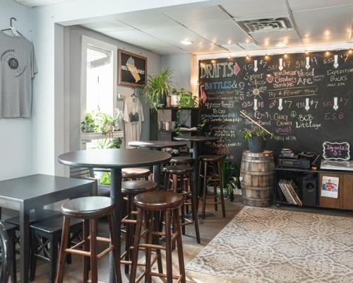 seating inside brewery