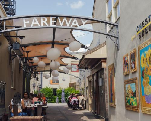 fareway signage Chestnut Hill Shopping District