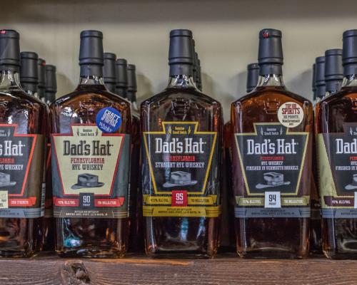 dads hat distillery bottles