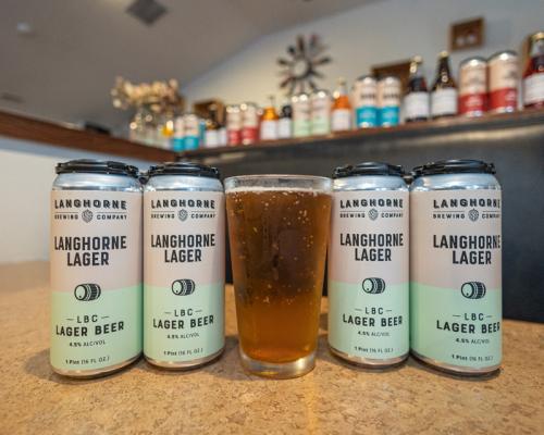 Langhorne Brewing Company beer canisters