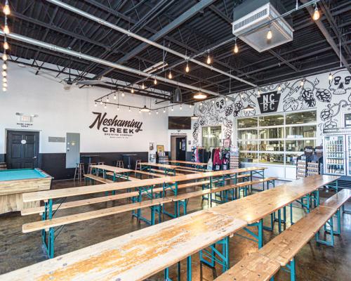 indoor seating tables Neshaminy Creek Brewing Company