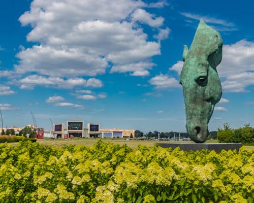 a gaint monolithic structure outside PARX Casino 