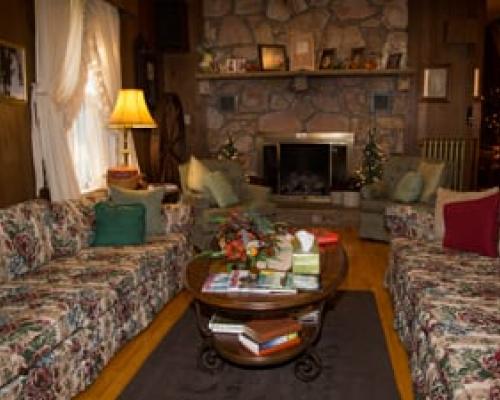 Living room with a fireplace