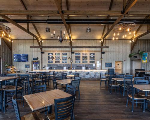 seating area inside Warwick farm brewing