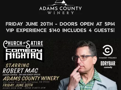Comedy Nightro – Starring Comedy Central’s Robert Mac – presented by The Church of Satire
