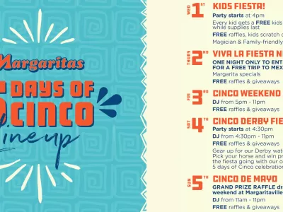 5 Days of Cinco at Margaritas Mexican Restaurant, Lansdale & Langhorne