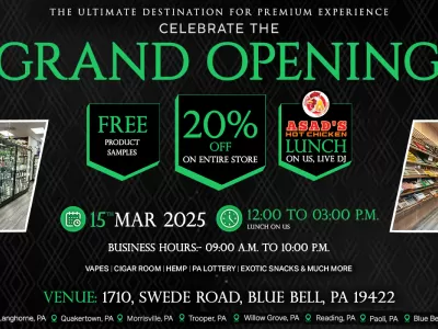 Grand Opening at Blue Bell- Smoker's Destiny- Premium Smoke & Wellness Franchise 