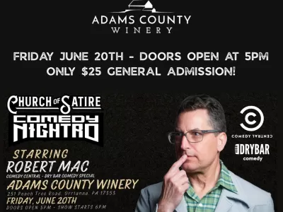 Comedy Nightro – Starring Comedy Central’s Robert Mac – presented by The Church of Satire
