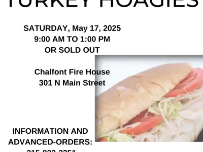 Chalfont Fire Company Auxiliary Turkey Hoagies