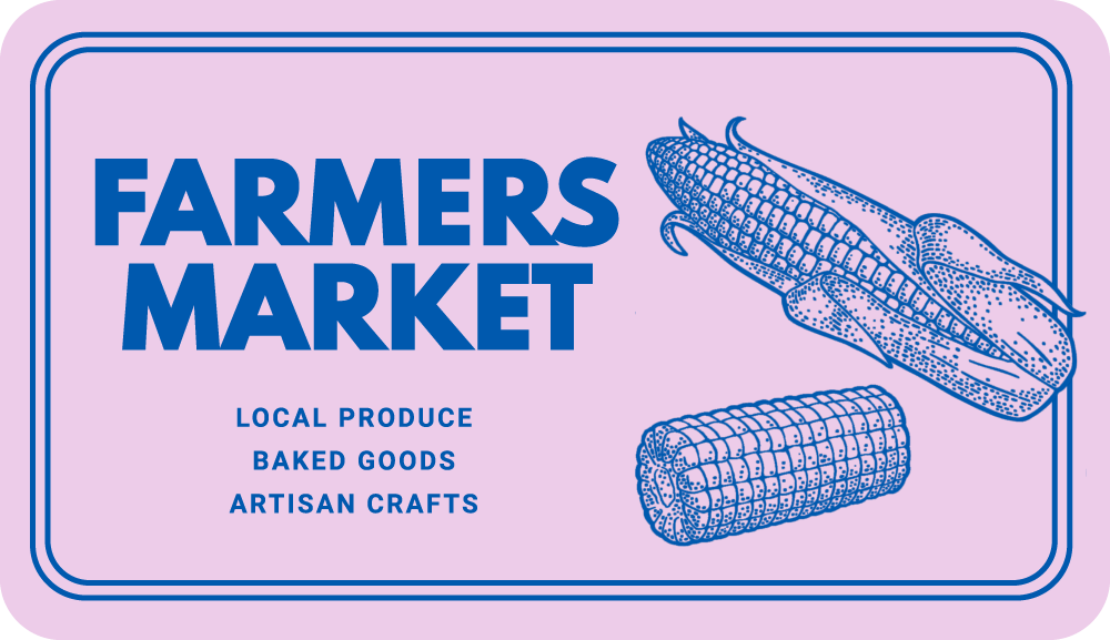 Farmers Market. Local Produce, Baked Goods, and Artisan Crafts.