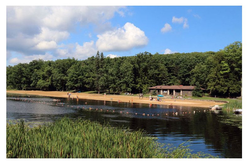 people swimming in Black Moshannon Lake