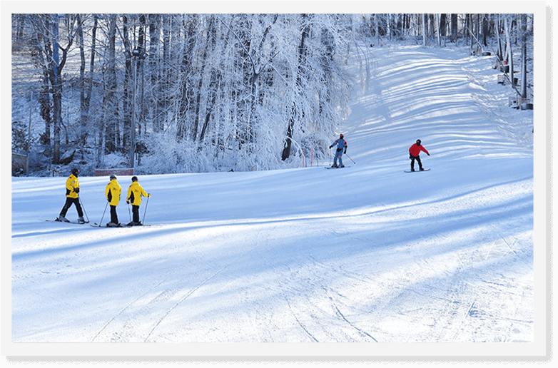 Skiiers descending a slope